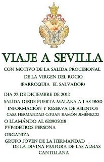 Viaje a Sevilla con motivo de la salida procesional de la Virgen del Rocío del Salvador