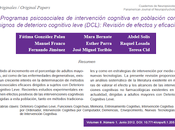 Programas Psicosociales intervención cognitiva población deterioro cognitivo leve (Revisión) González col.