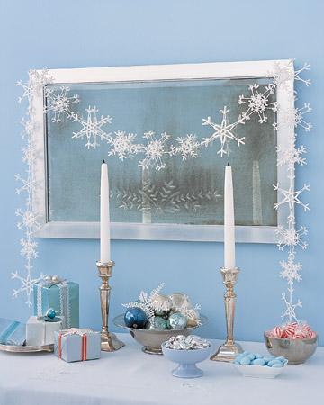 Decorar con copos de nieve