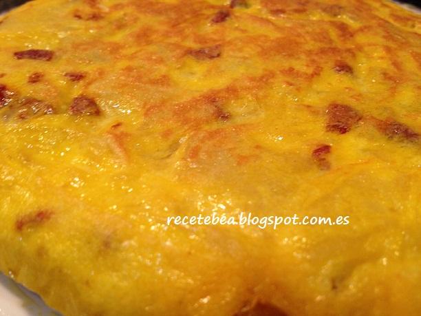 TORTILLA DE PATATA MELOSA CON CHORIZO