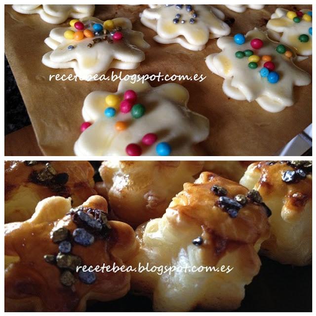 Estrellas de hojaldre y puré de manzana