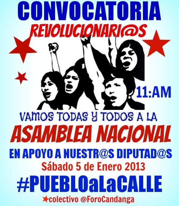 #PuebloAlaCalle vamos todos mañana a la Asamblea Nacional.