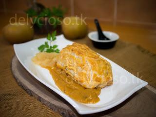 Solomillo Relleno Hojaldrado con Compota de Manzana