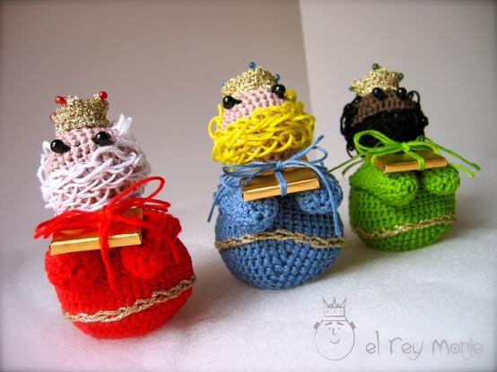 Reyes Magos de ganchillo