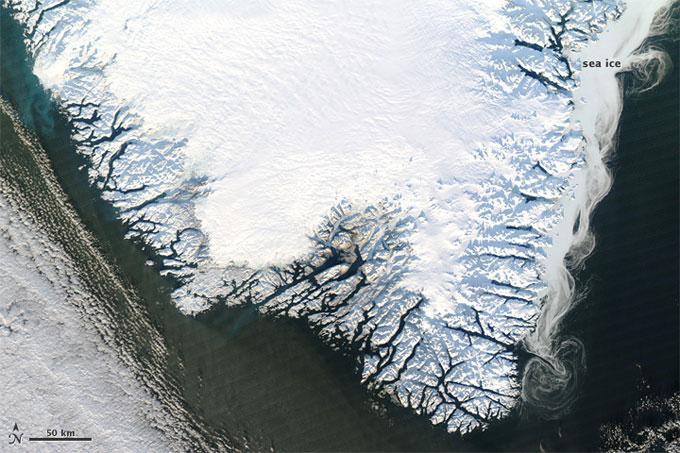 el sur de Groenlandia en invierno