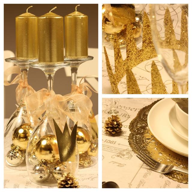 cuatro mesas de navidad: Oro - four Christmas tables: Gold