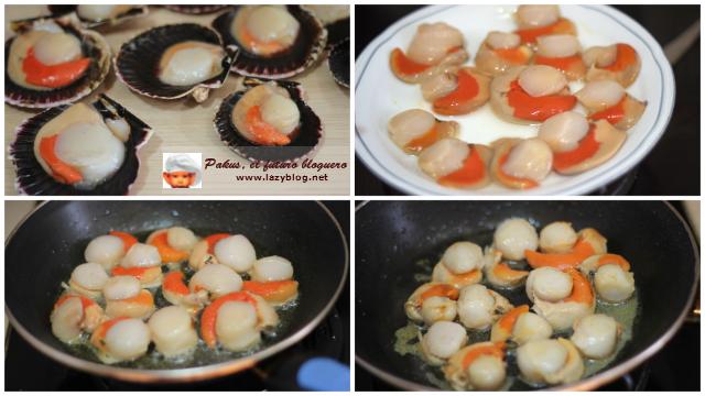 Vieiras en salsa americana. Receta