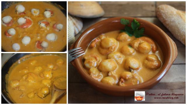 Vieiras en salsa americana. Receta