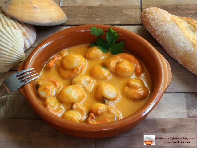 Vieiras en salsa americana. Receta