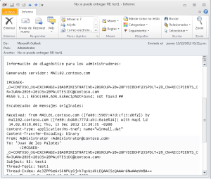 Luego de recrear la casilla de un usuario cuando se le responde a un correo viejo se recibe un NDR con el error: #550 5.1.1 RESOLVER.ADR.ExRecipNotFound; not found ##