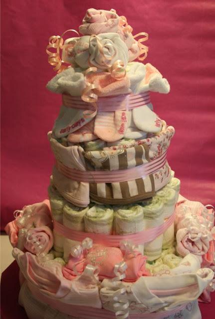 Tarta de pañales para mellizas