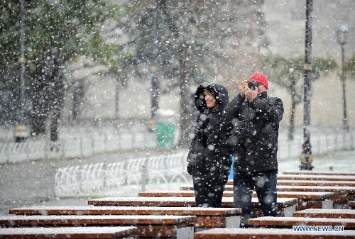 Fuerte nevada en Estambul