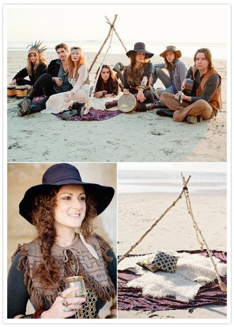 Una boda bohemia en la playa...romanticismo boho