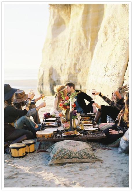 Una boda bohemia en la playa...romanticismo boho