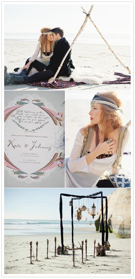 Una boda bohemia en la playa...romanticismo boho