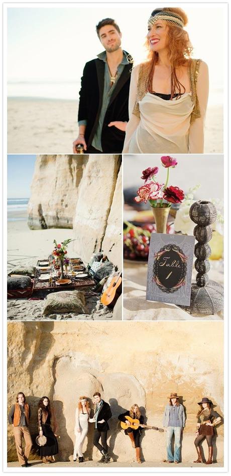 Una boda bohemia en la playa...romanticismo boho