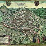 Vista de Besançon por Pierre d'Argent en 1575