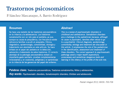 Trastornos psicosomáticos (en la infancia y adolescencia) - Sánchez y Barrio