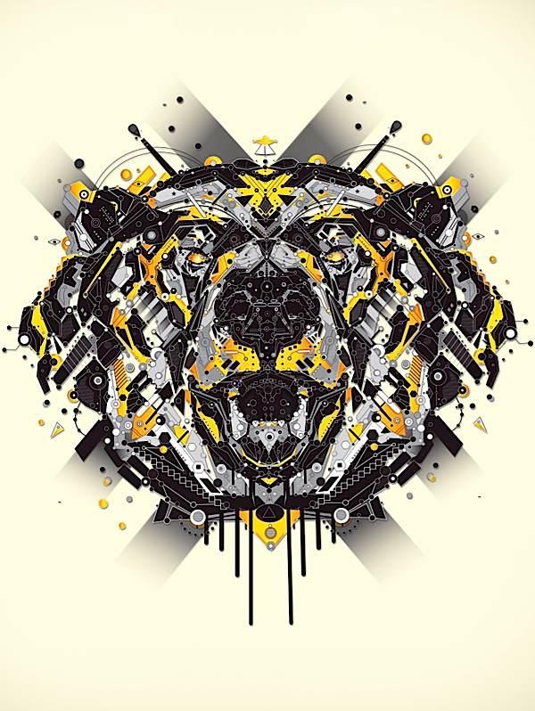 ilustraciones animales tecnológicos