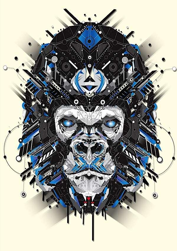 ilustraciones animales tecnológicos