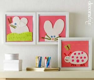 Decoramos la habitación de los peques con cuadros de tela