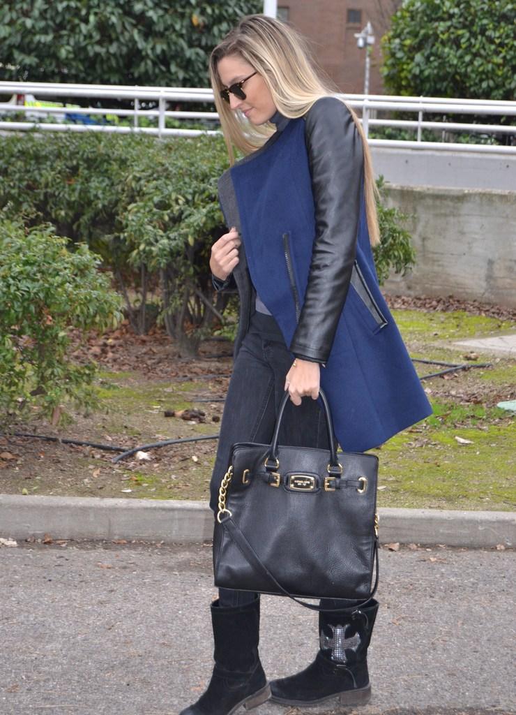 Wool and leater coat