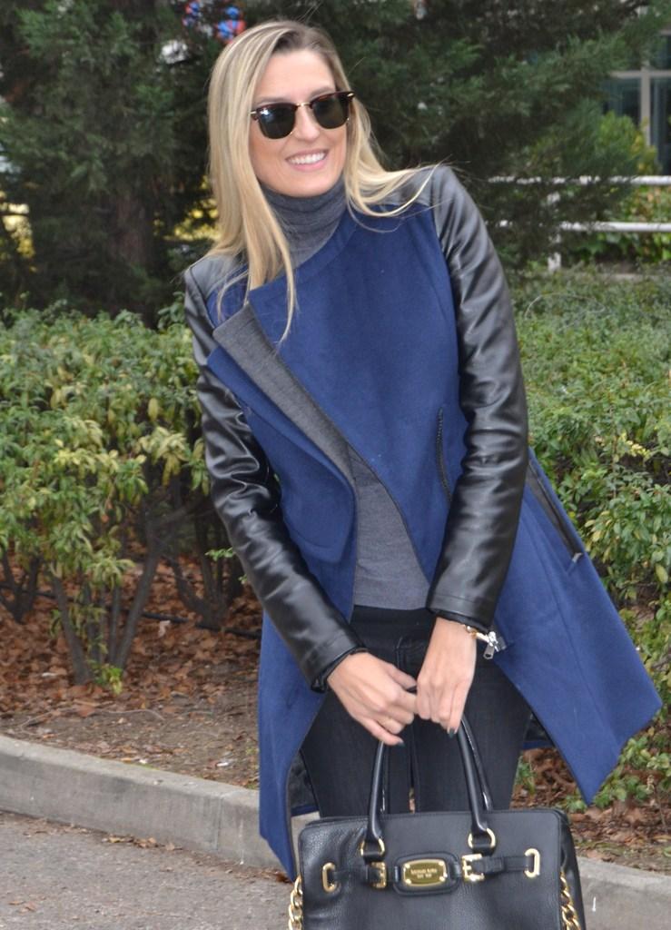 Wool and leater coat