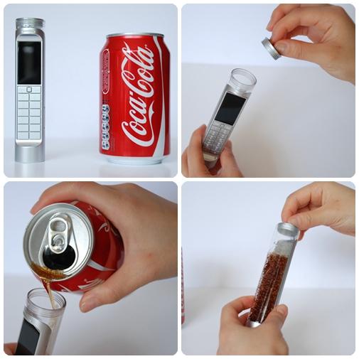 Teléfono móvil que funciona con Coca-Cola