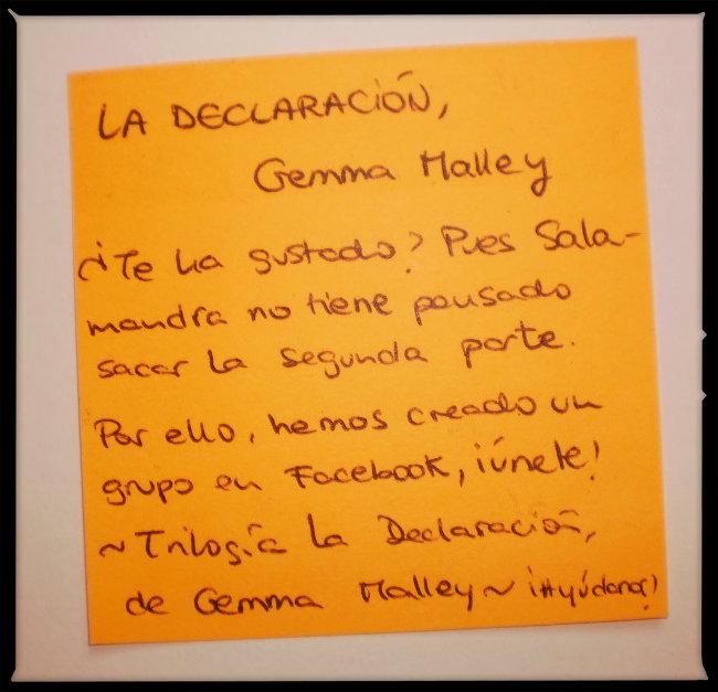 La Declaración de Gemma Malley