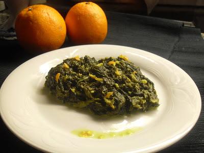 Espinacas a la crema con naranja