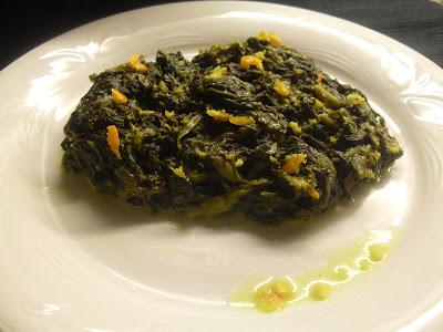 Espinacas a la crema con naranja