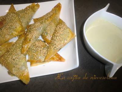 Spanakoitákia de roquefort (pañuelos de espinacas y roquefort)