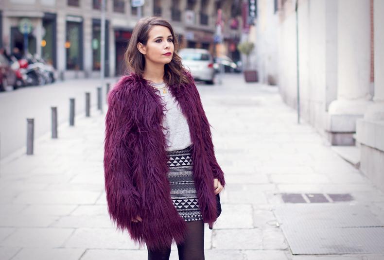 Fur Coat & Aztec Skirt