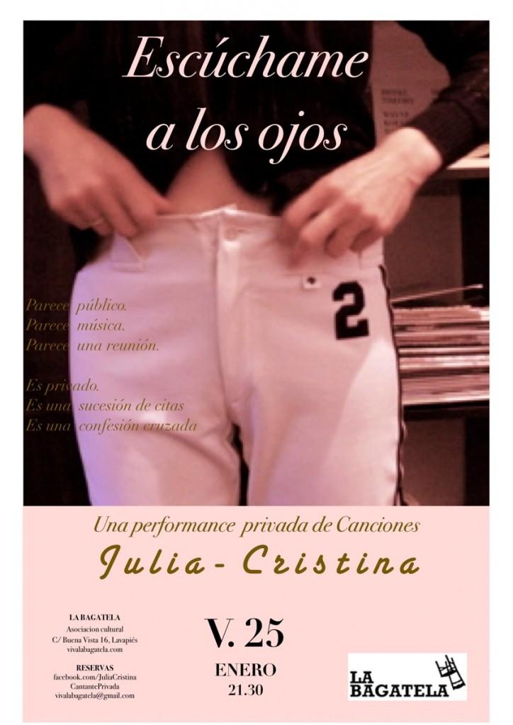 Escúchame a los ojos; una performance de Julia-Cristina