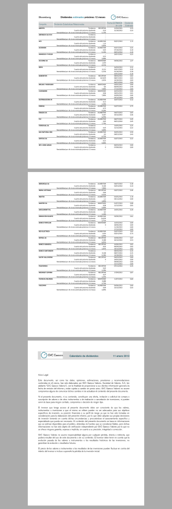 dividendos estimados