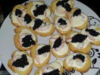 Canapé bechamel y gambas