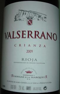 Valserrano Crianza 2009, de Bodegas de la Marquesa.