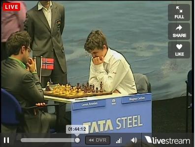 El “recordman (2.861!)” Magnus Carlsen  en el Tata Steel Wijk aan Zee 2013 (II).