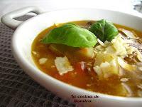 SOPA DE CALABAZA Y CHAMPIÑONES A LA MOSTAZA