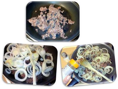 Coca de morcilla encebollada y pulpo con piñones