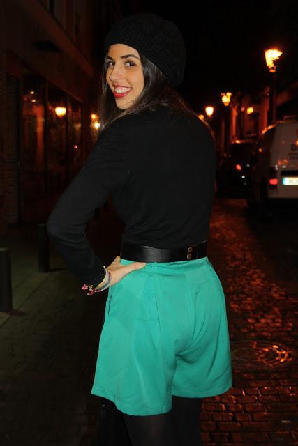 Green divided skirt