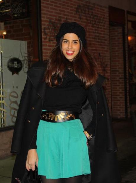 Green divided skirt