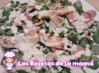 Receta de ensalada de pollo y canonigos