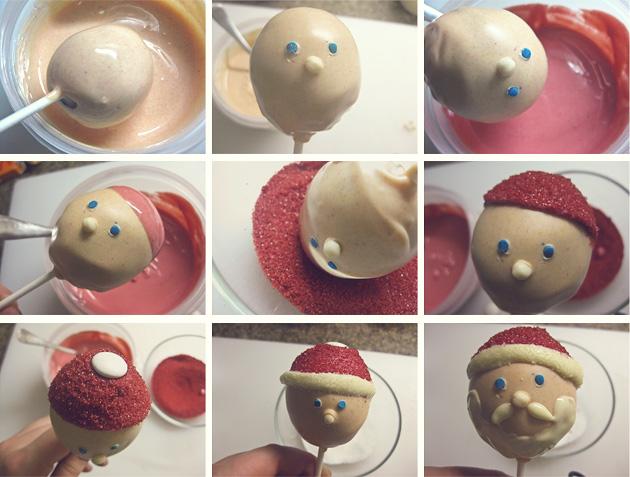 Cakepops Papa Noel - paso a paso