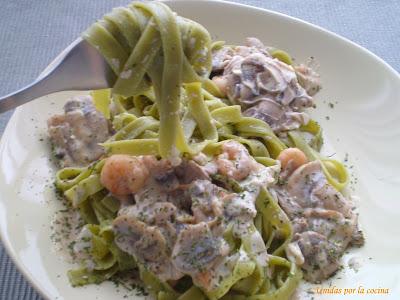 Tallarines de Espinacas Mar y Montaña