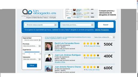 Nace el primer comparador de precios de abogados www.unabogado.es