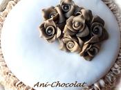 Tarta dulce leche rosas fondant chocolate