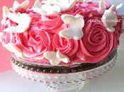 Tarta rosas mariposas