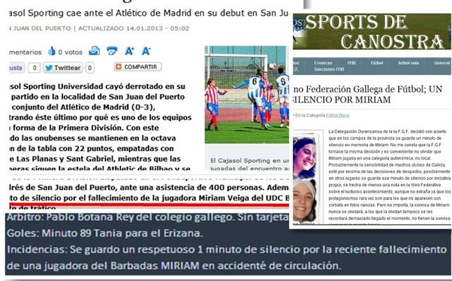 EL FÚTBOL FEMENINO TUVO UN MINUTO PARA MIRIAM