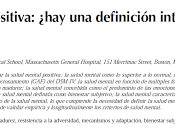 Salud mental positiva: ¿hay definición intercultural? George Vaillant